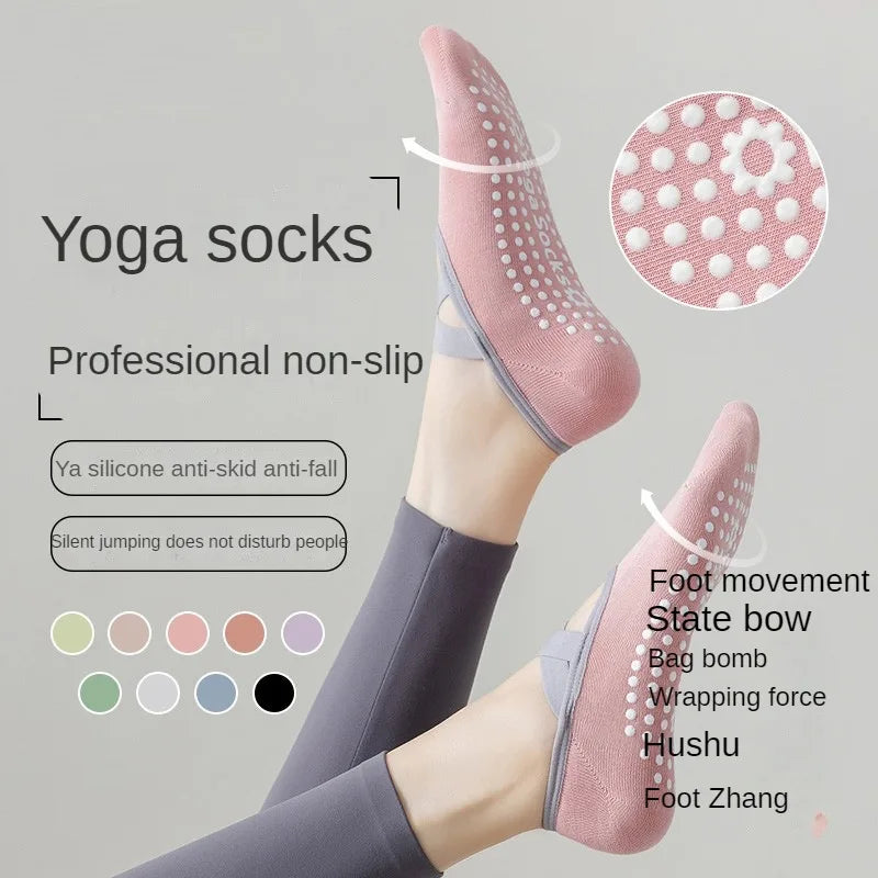 Women Yoga Socks Anti Slip Bandage Sports Ladies Girls Ballet Socks Dance Sock Slippers Yoga Socks Non Slip Acupressure Mat