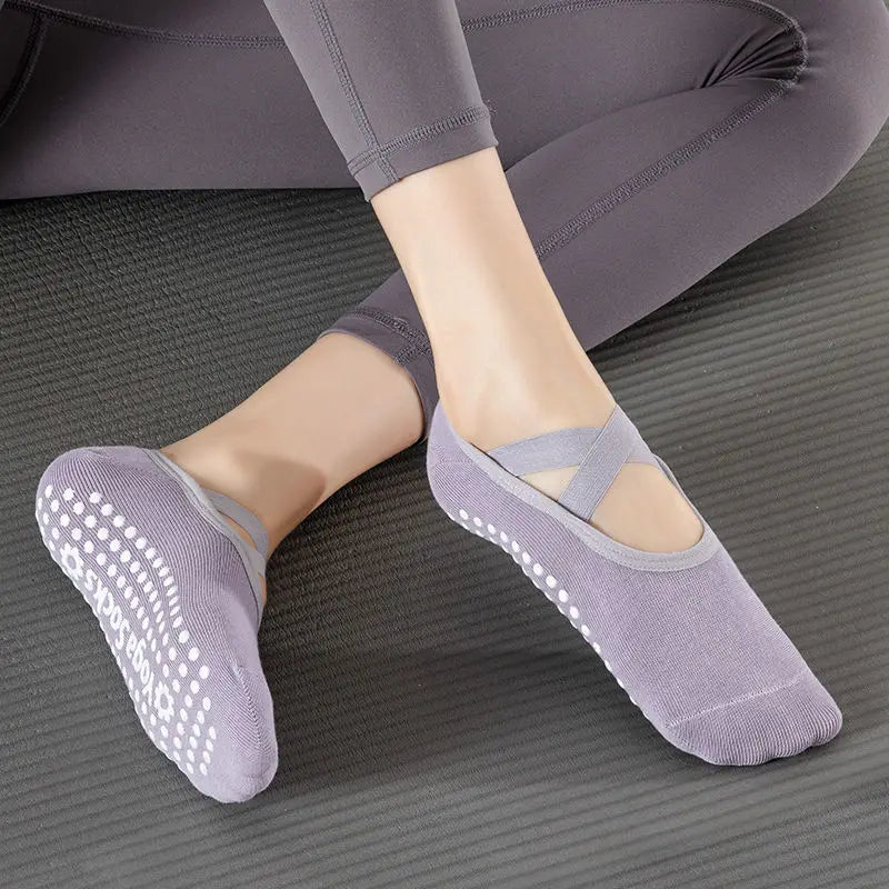 Women Yoga Socks Anti Slip Bandage Sports Ladies Girls Ballet Socks Dance Sock Slippers Yoga Socks Non Slip Acupressure Mat