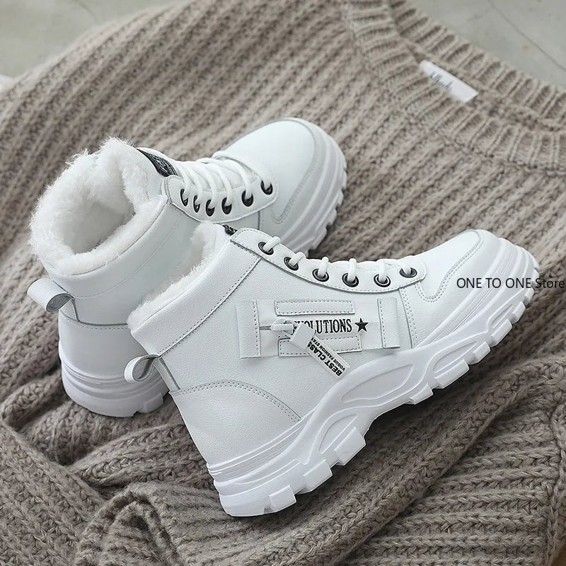 Winter Snow Boots for Women Casual High-top Shoes Warm Womens Sneakers Platform Ankle Boots Plus Size 45 Zapatillas De Mujer New