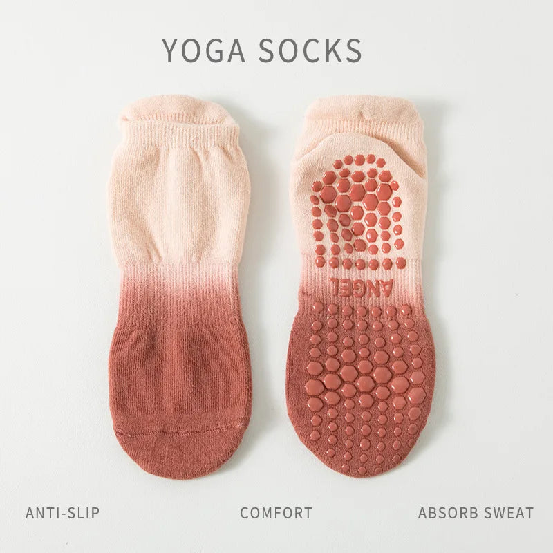 Yoga Socks Women Cotton Gradient Silicone Non-slip Grip Towel Low-ankle Pilates Sock