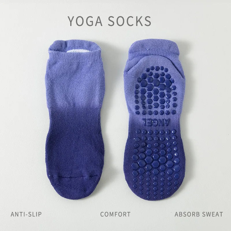 Yoga Socks Women Cotton Gradient Silicone Non-slip Grip Towel Low-ankle Pilates Sock