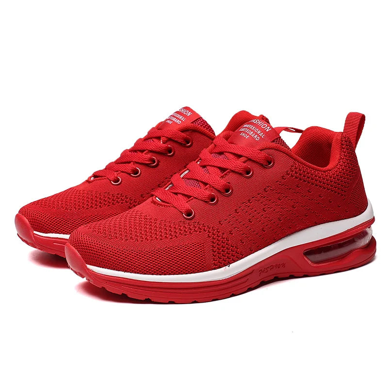 Hot Sale Womens Red Sneakers Big Size Running Shoes Breathable Walking Jogging Shoes Men Women Sport Sneaker zapatillas de mujer