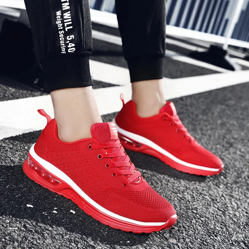 Hot Sale Womens Red Sneakers Big Size Running Shoes Breathable Walking Jogging Shoes Men Women Sport Sneaker zapatillas de mujer