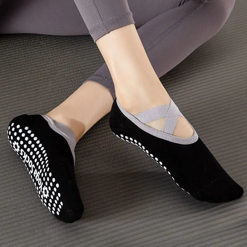 Women Yoga Socks Anti Slip Bandage Sports Ladies Girls Ballet Socks Dance Sock Slippers Yoga Socks Non Slip Acupressure Mat